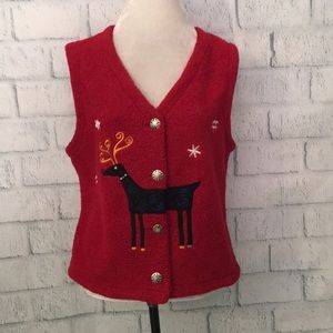 Red reindeer vest